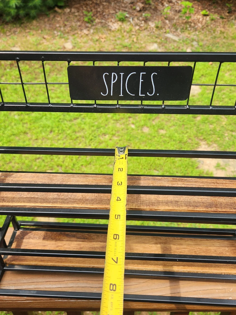 Rae Dunn Wood And Metal 'SPICES' Rustic Spice Rack